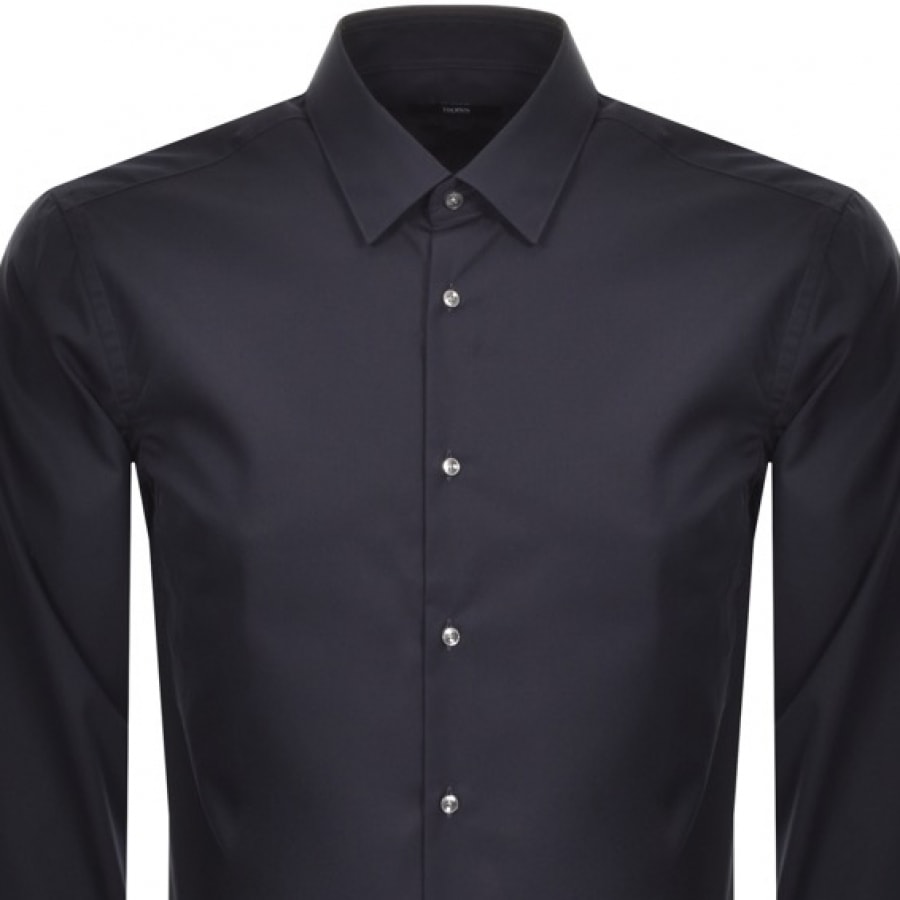 Alternative Image for ProductBOSS Isko Slim Fit Long Sleeve Shirt Navy2